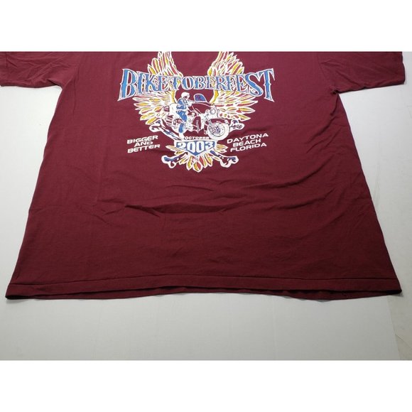 Biketoberfest Daytona Beach Mens T-Shirt Flames Graphic Print 2003 Size XXL - Picture 4 of 11